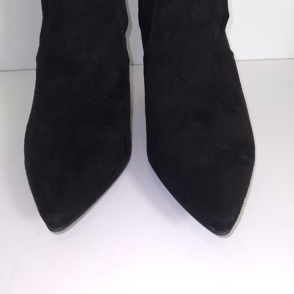 Alfani BAMBEY Black Faux Suede Gold Heel Ankl Bootie Boots- Women's Size- 6.5M - Picture 9 of 10